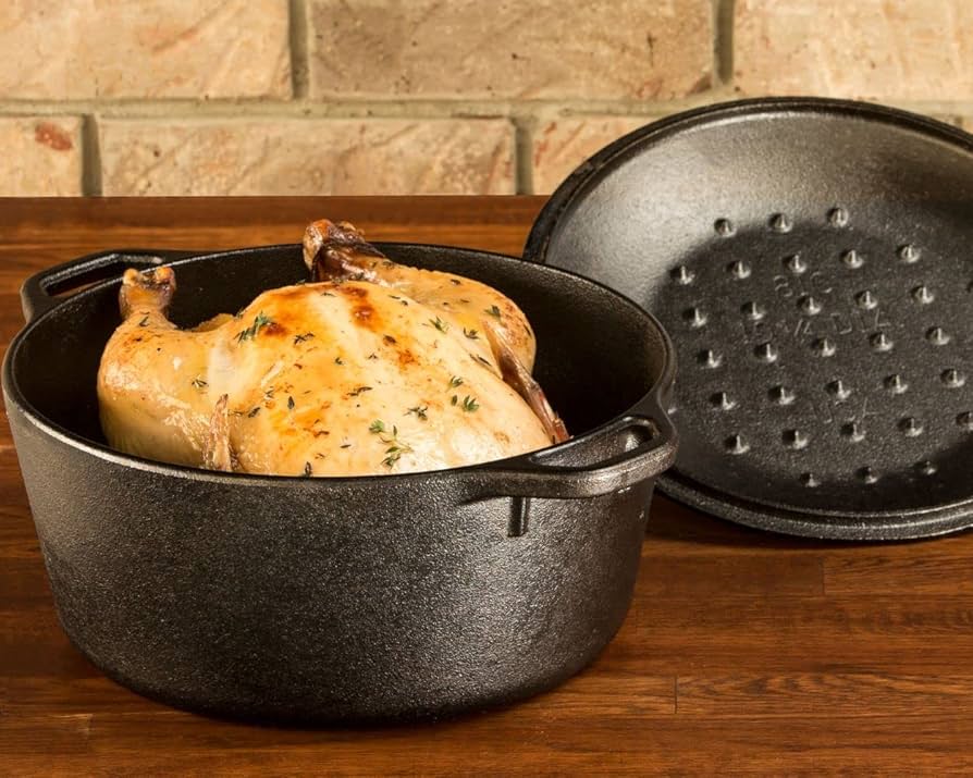 Amazon.com | Lodge L8DOL3 Cast Iron Dutch Oven with Dual